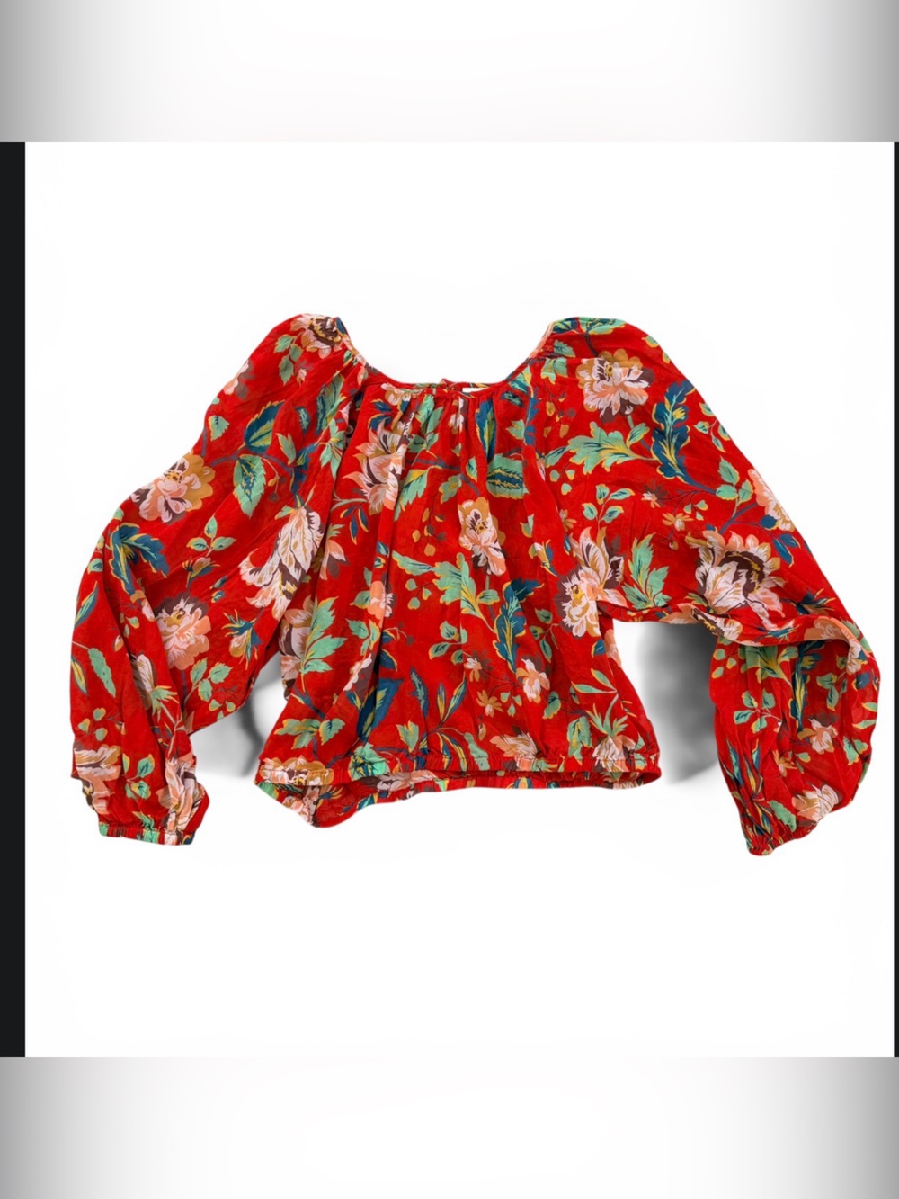 Anthropologie Maeve Red Floral Print Top S